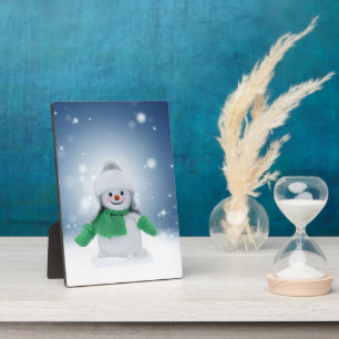 Placa Expositora El adorable personaje de muñeco de nieve de Navida