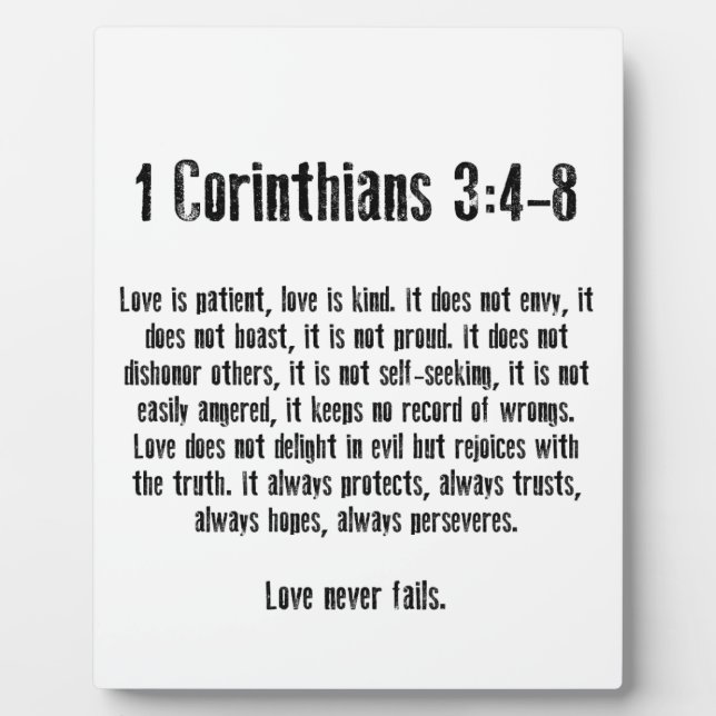 Placa Expositora El amor es paciente (Frente)