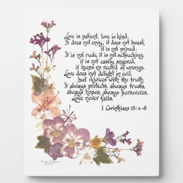 Placa Expositora El amor es paciente (Frente)