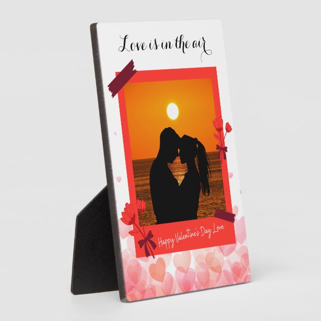 Placa Expositora El Amor Está En El Aire Personalizado Foto Pareja  (Lado)