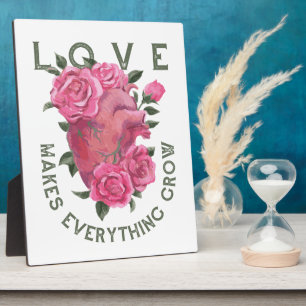 Placa Expositora El amor hace que todo crezca - arte romántico flor