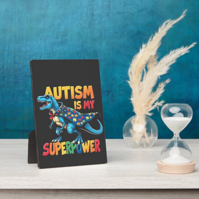 Placa Expositora El autismo es mi súper poder conciencia del autism (Lado)