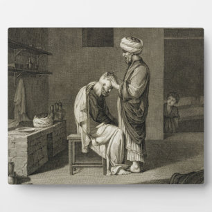 Placa Expositora El barbero, del volumen II Artes y oficios de 'Des