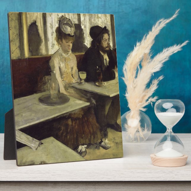 Placa Expositora El bebedor absinthe o L'Absinthe por Edgar Degas (Lado)