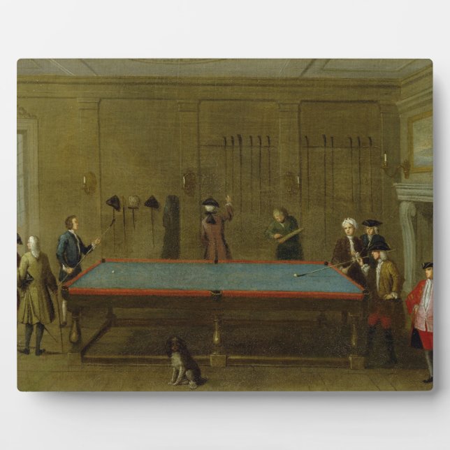 Placa Expositora El Billiard Room (aceite sobre lienzo) (Frente)
