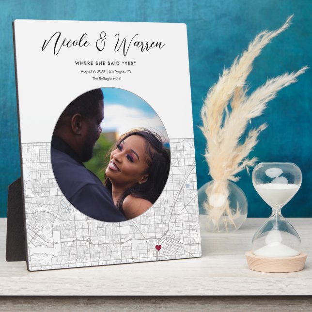 Placa Expositora El Boda de Mapa de Las Vegas - Regalo fotográfico (Lado)