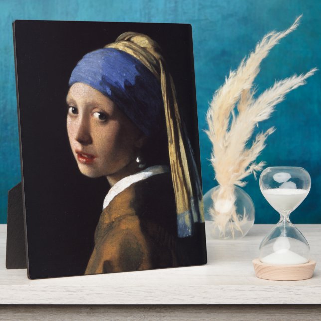 Placa Expositora El Chica de Johannes Vermeer con una Perla (Lado)