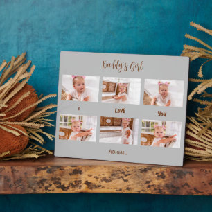 Placa Expositora El Chica de papá te amo Collage de fotos Gray