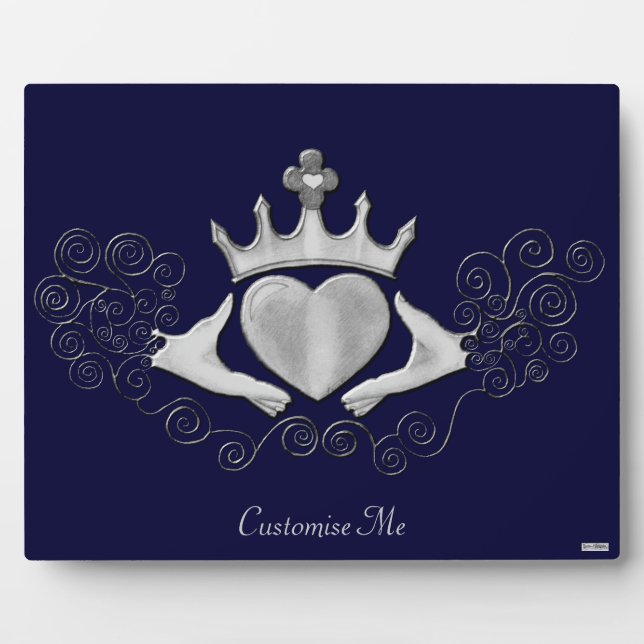 Placa Expositora El Claddagh (Plata) (Frente)