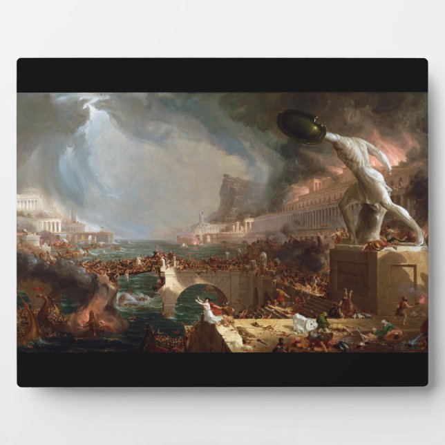 Placa Expositora El curso del imperio: Destrucción de Thomas Cole (Frente)