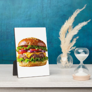 Placa Expositora El delicioso y apetitoso thic de hamburguesa apila