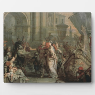 Placa Expositora El desembarque de Cleopatra en Tarsus (petróleo en