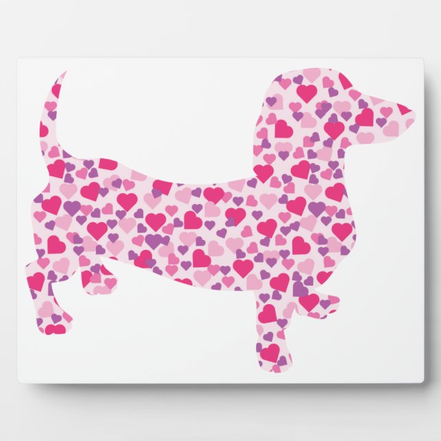 Placa Expositora El día de San Valentín Dachshund (Frente)