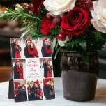 Placa Expositora El día de San Valentín personalizado Foto de parej<br><div class="desc">Esta hermosa placa fotográfica del Día de San Valentín feliz tiene un audaz guión rojo en el centro y sus nombres rodeados por 8 fotos románticas de pareja alrededor de la frontera. Seleccione las fotografías más dulces de su relación para hacer un collage de fotos dulce para su novio, novia,...</div>