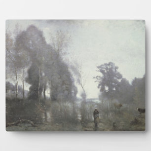 Placa Expositora El estanque en Ville d'Avray, 1868 (aceite sobre l