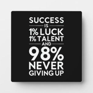Placa Expositora El éxito nunca se rinde - Motivación