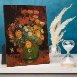Placa Expositora El florero de la pintura del vintage de Van Gogh