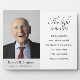 Placa Expositora El funeral permanece poema conmemorativo con foto