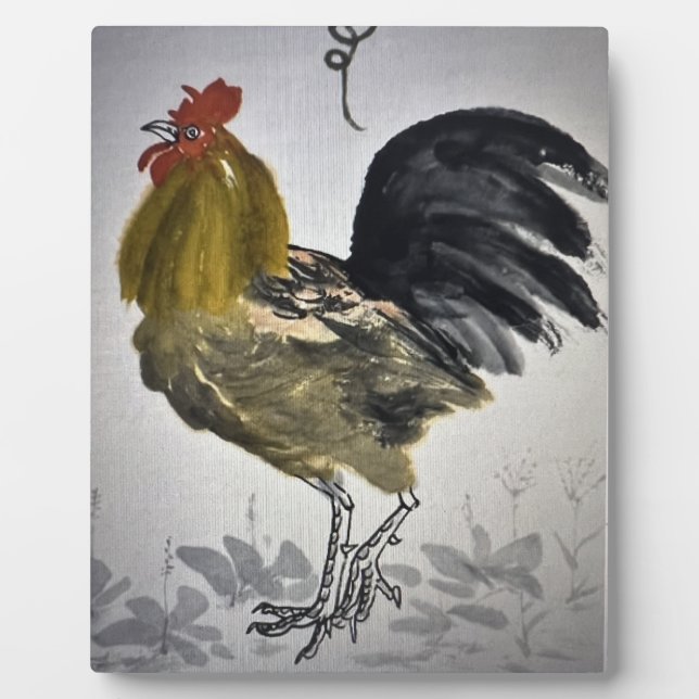 Placa Expositora El gallo americano (Frente)