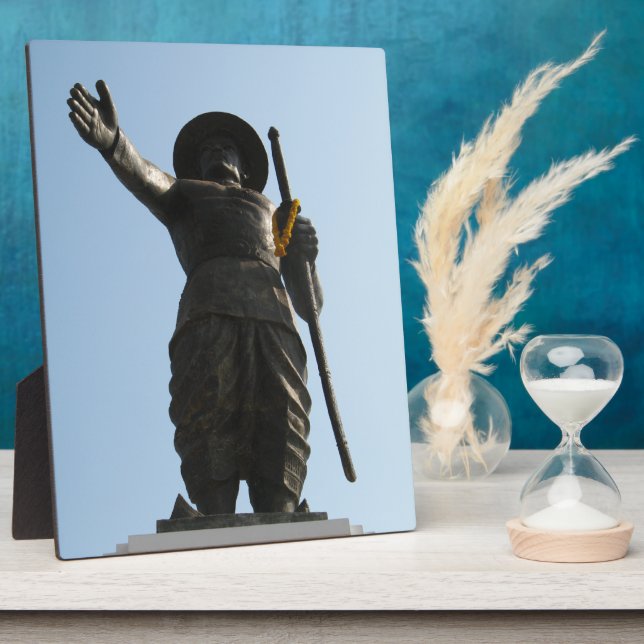 Placa Expositora El Gran Rey Anouvong... Vientiane, Laos (Lado)