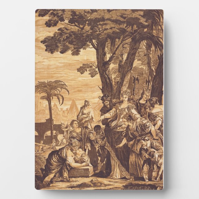 Placa Expositora El hallazgo de Moisés del Libro del Éxodo (Frente)
