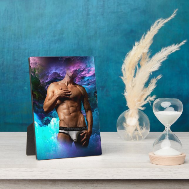 Placa Expositora El hombre artístico de SlipperyJoe es el gran gay  (Lado)