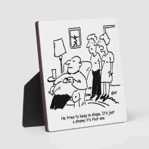 Placa Expositora El hombre obeso no apto para el sobrepeso trata de