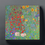 Placa Expositora El jardín de la granja Gustav Klimt con girasoles<br><div class="desc">Jardín de Granjas de Gustav Klimt con placa de girasol.</div>
