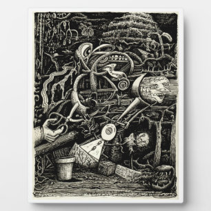 Placa Expositora El Jardín de la locura por Brian Benson