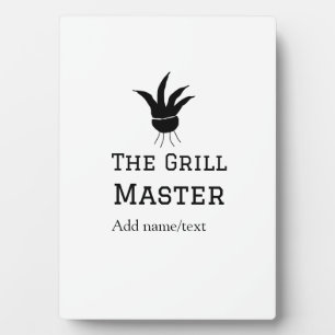 Placa Expositora El maestro de la parrilla agregue el nombre de la 
