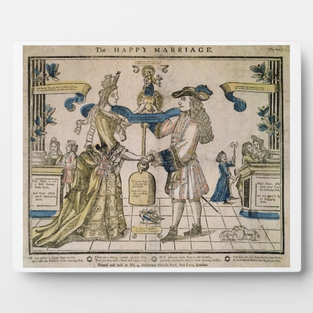 Placa Expositora El matrimonio feliz (corte de madera con lápiz) (Frente)