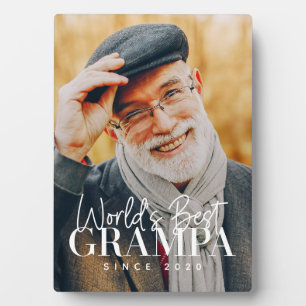 Placa Expositora El Mejor Abuelo del Mundo Desde 20XX Foto Chic Mod