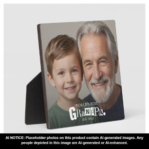 Placa Expositora El Mejor Abuelo del Mundo Establecido Regalo Para