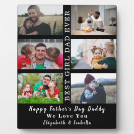 Placa Expositora El mejor Chica papá, collage de fotos del Día 6 de