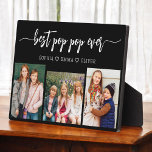Placa Expositora El mejor Collage de fotos de abuelo del pop pop<br><div class="desc">Capturar el amor entre el Pop y sus nietos con el Collage de fotos Plaque de nuestro abuelo. Esta placa personalizada presenta un reconfortante collage de fotos, que muestra hermosamente momentos apreciados compartidos entre papá y sus queridos nietos. Alrededor de las fotos está el entrañable título "Poppy", agregando un toque...</div>