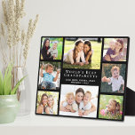 Placa Expositora El mejor Collage de fotos de abuelos del mundo<br><div class="desc">Dé a los mejores abuelos del mundo una elegante placa de collage con fotos múltiples y personalizados que valorarán y disfrutarán durante años. Se agregan ocho fotos de nietos, hijos, otros miembros de la familia, mascotas, etc., se personaliza la expresión "Los mejores abuelos del mundo", y se agregan los nombres...</div>