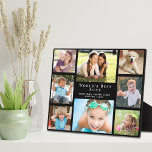 Placa Expositora El mejor Collage de fotos de tía negro del mundo<br><div class="desc">Dale a la mejor tía del mundo una elegante placa de collage de fotos multipersonalizado que ella valorará y disfrutará durante años. Puedes personalizar con ocho fotos de sobrinas, sobrinos, otros miembros de la familia, mascotas, etc., personalizar la expresión "la mejor tía del mundo" y si se llama "tía", "tía",...</div>