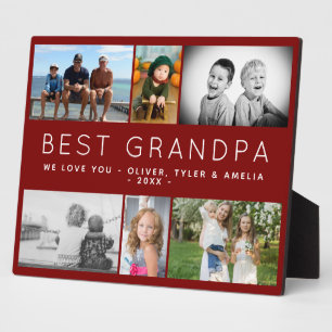 Placa Expositora El mejor día del abuelo moderno de 6 Collages de f