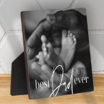 Placa Expositora El mejor padre siempre moderno clásico simple eleg<br><div class="desc">Este diseño simple y moderno se compone de tipografía de la cadena y cursiva y añade una foto personalizado</div>