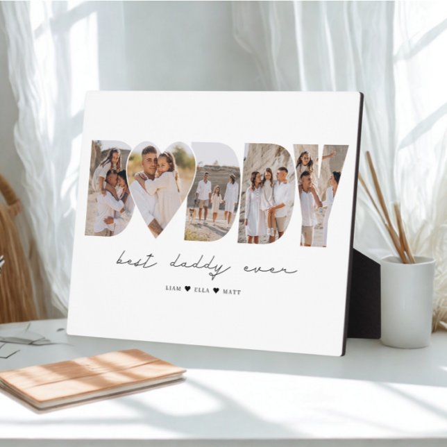 Placa Expositora El mejor papá del Collage de fotos moderno día del (Subido por el creador)