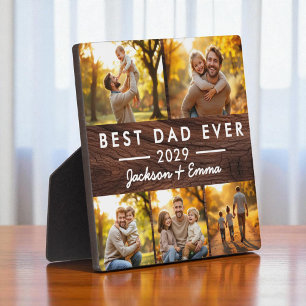 Placa Expositora El mejor papá del Día del Padre Madera 5 Collages 