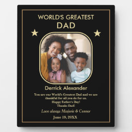 Placa Expositora El mejor Personalizado fotográfico del Día del Pad