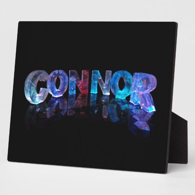 Placa Expositora El nombre Connor en las luces 3D (Lado)