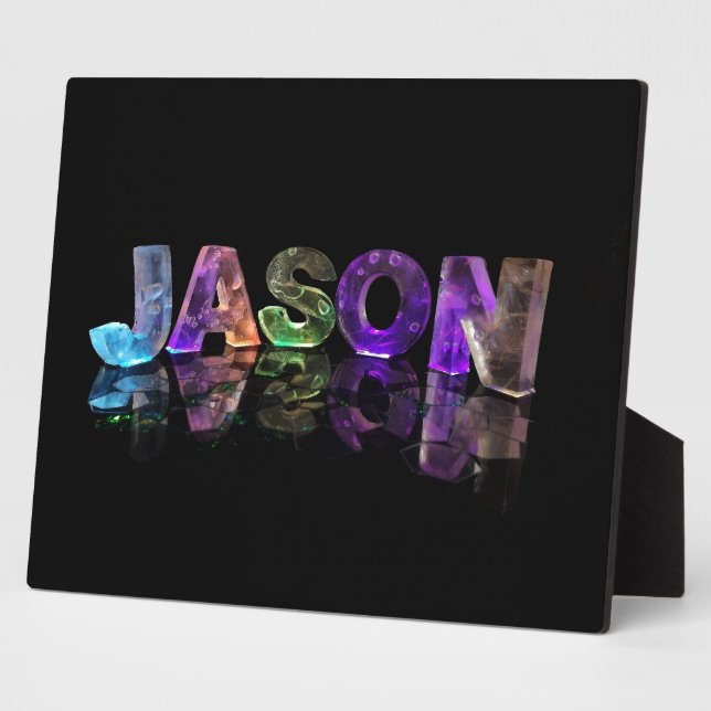 Placa Expositora El nombre Jason en luces 3D (fotografía) (Lado)