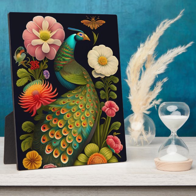 Placa Expositora El pavo real | Tabletop Haeckel moderno (Lado)