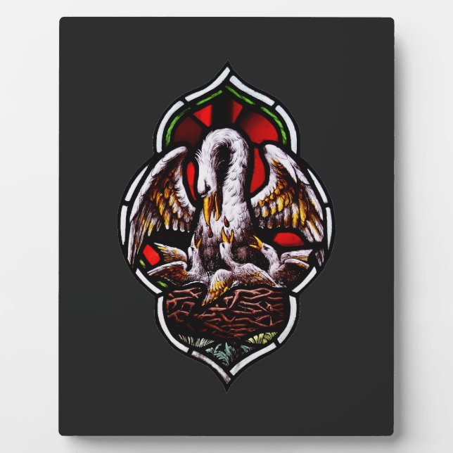 Placa Expositora El pelícano como símbolo cristiano (Frente)