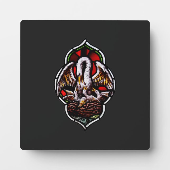 Placa Expositora El pelícano como símbolo cristiano (Frente)