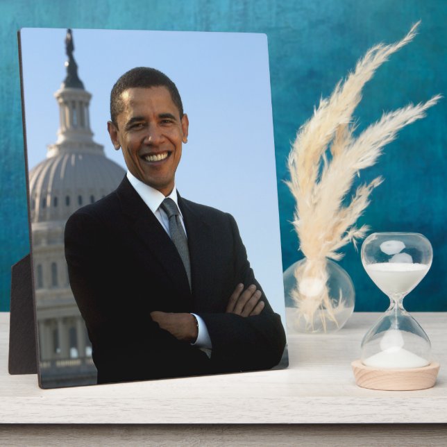 Placa Expositora El presidente estadounidense Barack Obama como sen (Lado)