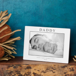 Placa Expositora El primer día del padre: Gris mudo personalizado