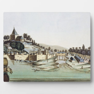 Placa Expositora El puerto y la ciudad de Malacca, Malasia, ilustra
